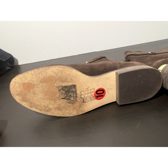 Michael Kors Women's US 10 Brown Suede Ankle Boots Booties Pull On Tassel Gold - Picture 3 of 6